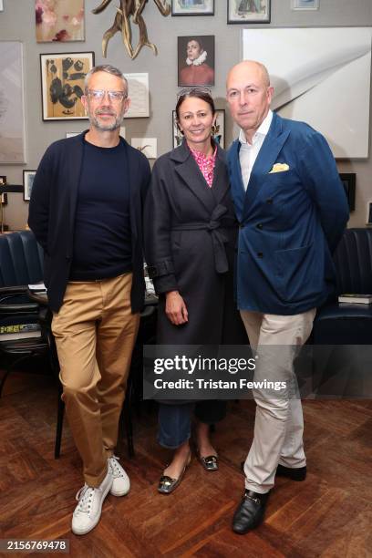 David Pemsel, Chief Executive of the British Fashion Council, Caroline Rush and Dylan Jones attend the London Fashion Week Sunday Lunch during London...