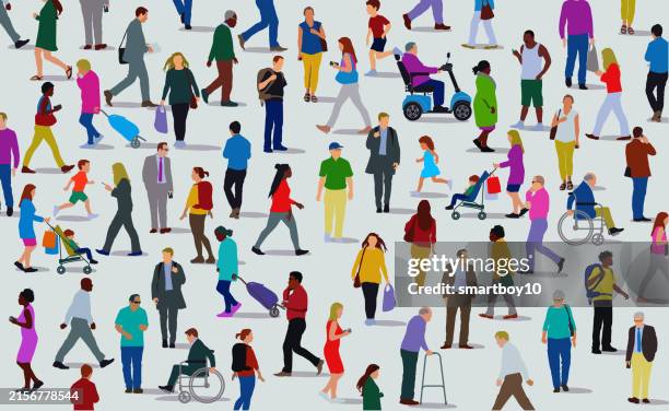 ilustrações de stock, clip art, desenhos animados e ícones de diverse group of people - idade humana