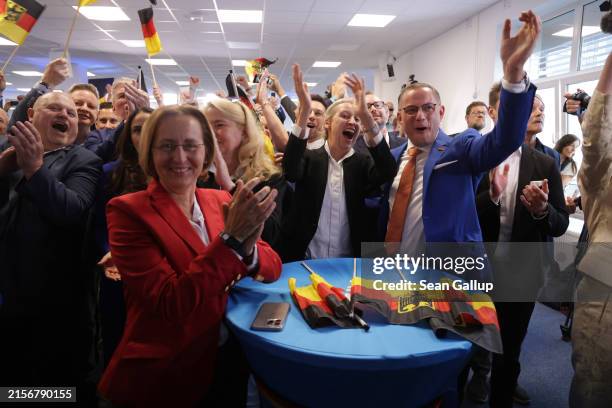 Members of the far-right Alternative for Germany political party, including co-leaders Tino Chrupalla and Alice Weidel , as well as leading member...