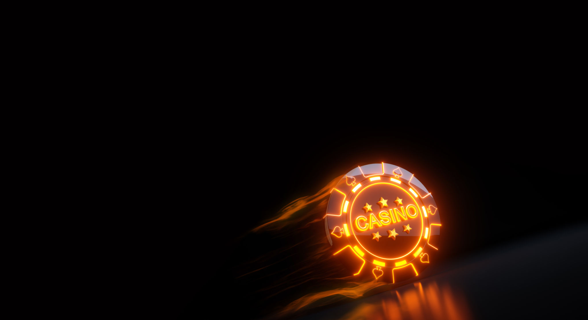 Fiery Gambling Chips with Spades Symbol Concept Accented with Neon Lights. Fiery Gambling Chips with Spades Symbol Concept Accented with Neon Lights.