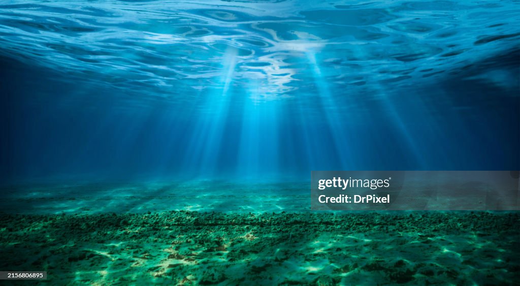 Blue Underwater with Sunlight