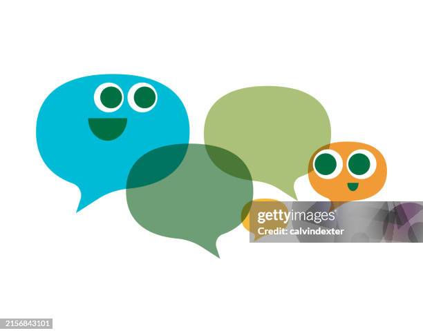 emoticons on speech bubbles - kindness stock illustrations