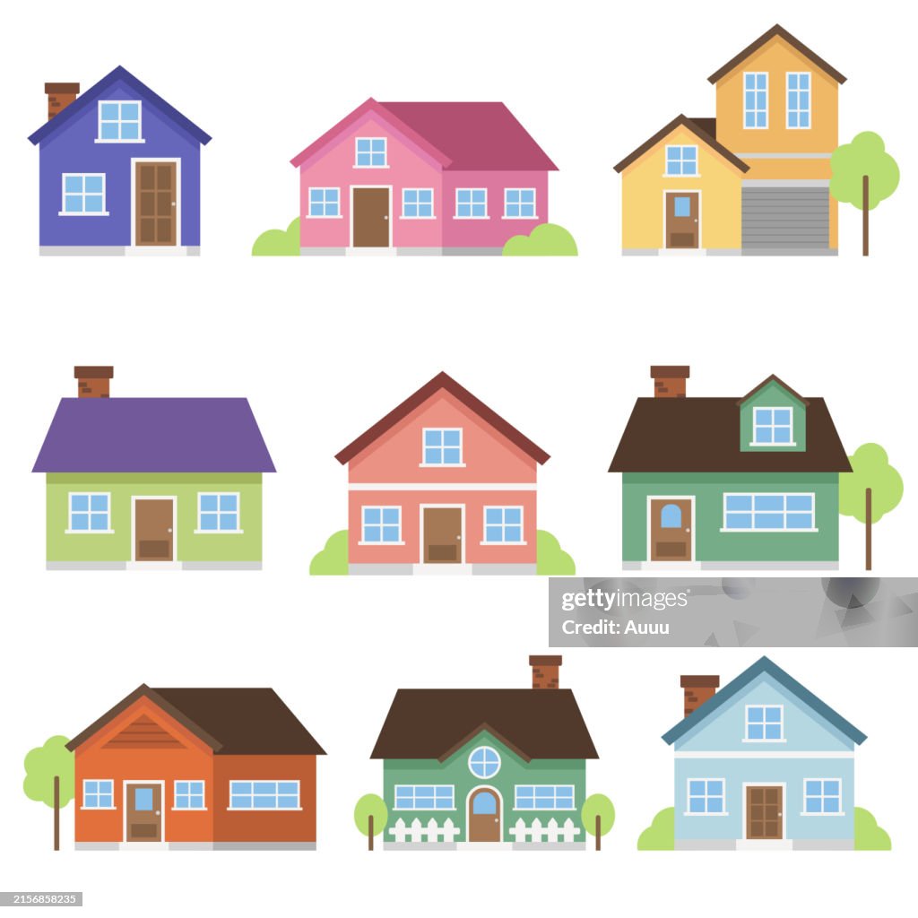 Set des Hauses flaches Design