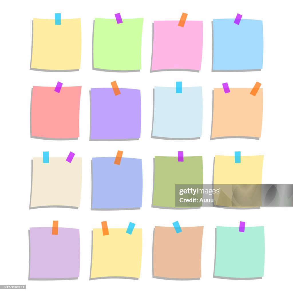 Diffent Style Sticky Notes Set Of Different Sticky Note High-Res Vector Graphic - Getty Images