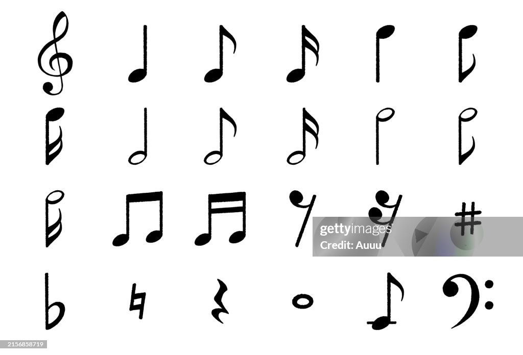 Musical Note icon set isolated on white background