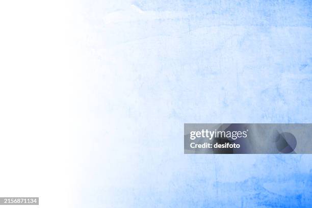 empty blank bright light sky blue gradient coloured grunge textured creative whitewashed wall horizontal vector ombre backgrounds with grungy texture smudges, blotches like artist's water color painted canvas or modern art painting with white border - canvas texture stock illustrations