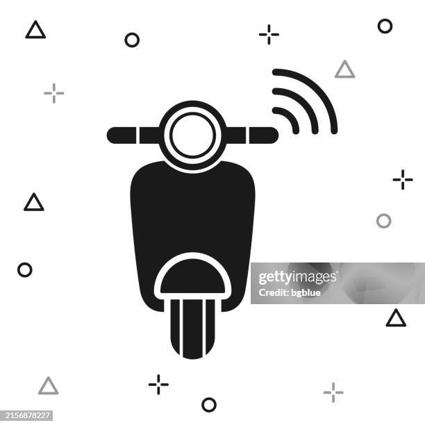 connected scooter motorcycle. icon on white background - motor scooter stock illustrations