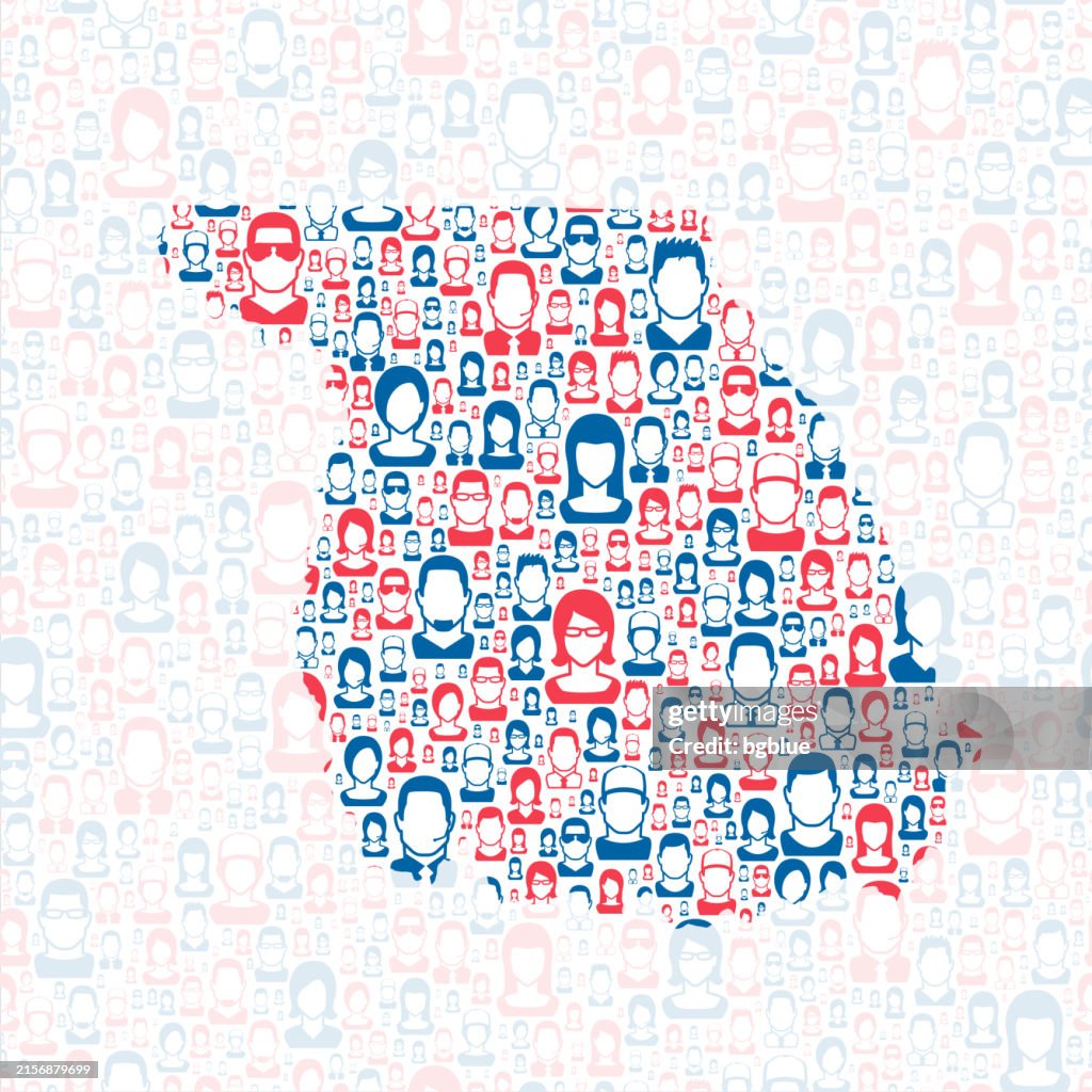 Jackson County, Colorado. Map with blue and red People