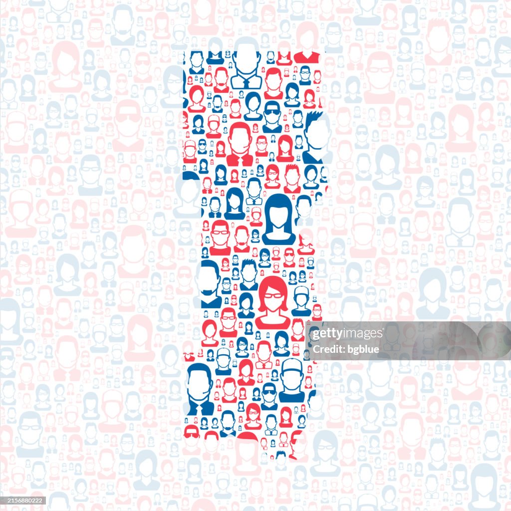 Washington County, Minnesota. Map with blue and red People
