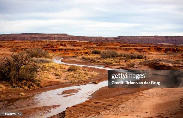 Tuba City, AZ Water flows on the arid Navajo Reservation on Tuesday, Dec. 12, 2023 in Tuba City, AZ.