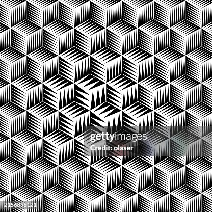 Triangular Cubic Patterns Cube Pattern With Sides Covered By Triangles High-Res Vector Graphic ...