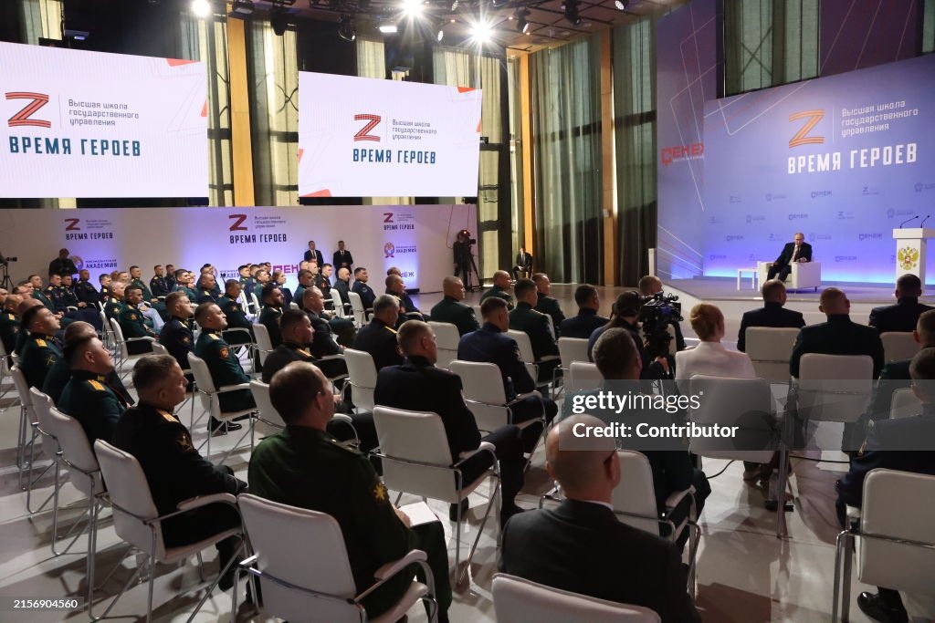Senezh Operators Russian President Vladimir Putin speaks during his meeting at the ...
