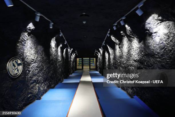 General view of players tunnel ahead of the UEFA EURO 2024 Germany at Arena AufSchalke on June 10, 2024 in Gelsenkirchen, Germany.
