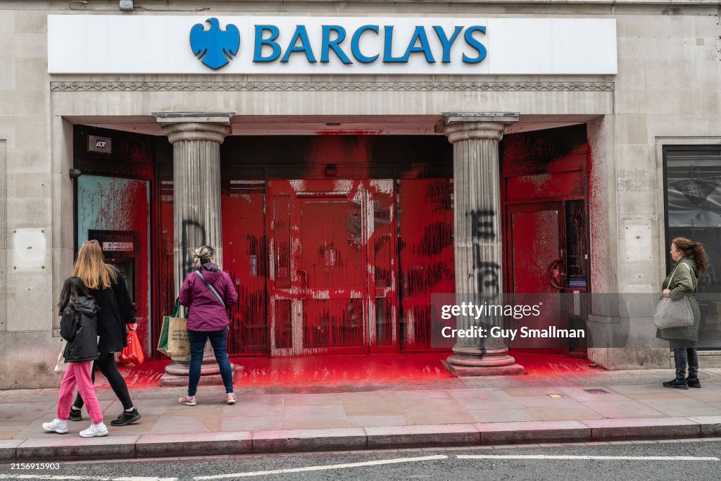 Palestine Action Target Branches Of Barclays Bank In London