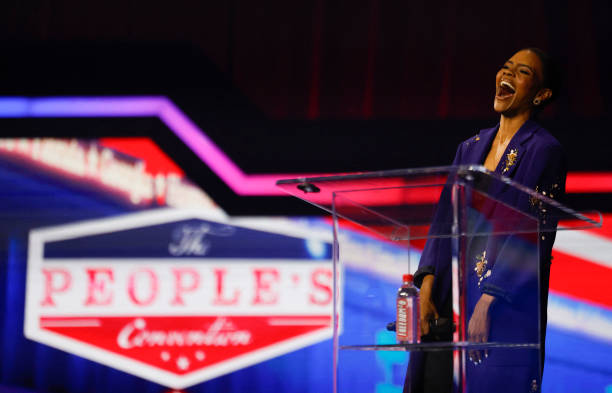 Candace Amber Owens Farmer, US conservative political commentator speaks on stage during "Turning Point's The Peoples Convention" on June 14, 2024 at...