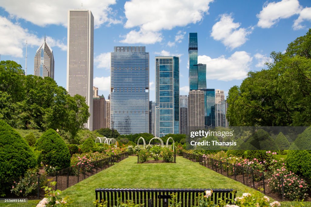 Grant Park, Chicago, Illinois, USA, Skyscrapers, Spring 2024