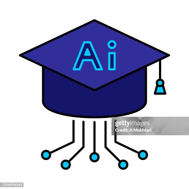 laureate icon in artificial intelligence. - students learning computer programming stock illustrations