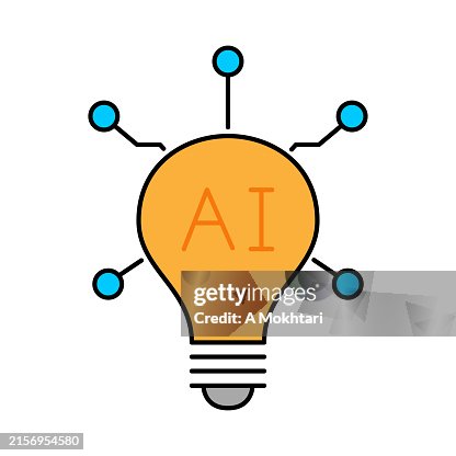 Artificial intelligence icon lamp, idea, start-up... Artificial intelligence icon lamp, idea, start-up...