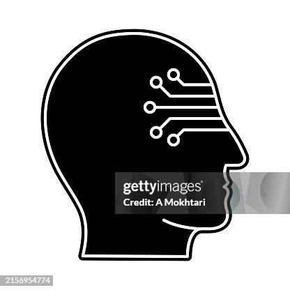 Human head icon with technology, computer intelligence... Human head icon with technology, computer intelligence...