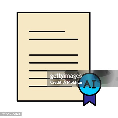 Artificial intelligence certificate icon. Artificial intelligence certificate icon.