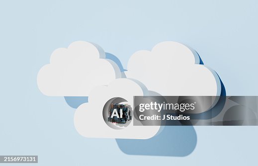 AI cloud computing standing out from regular clouds AI cloud computing standing out from regular clouds