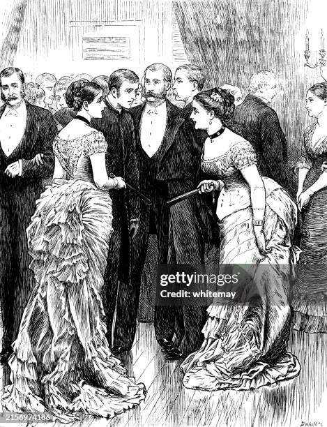 illustrations, cliparts, dessins animés et icônes de soirée victorienne - bal