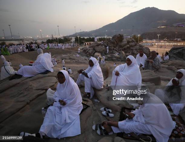 Prospective pilgrims visit the Mount Arafat as Muslims from all over the world continue their worship to fulfill the Hajj pilgrimage in Mecca, Saudi...