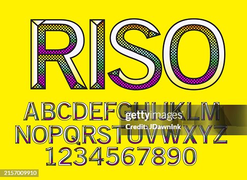Letter Rux Retro Riso Print Style Screen Printing Font Design Alphabet Includes ...