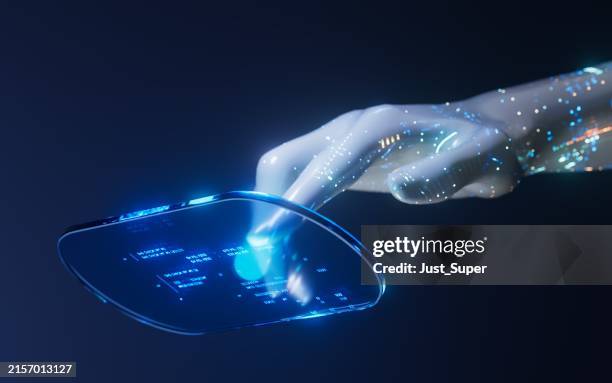 artificial intelligence machine learning natural language processing data technology - assistente-virtual imagens e fotografias de stock