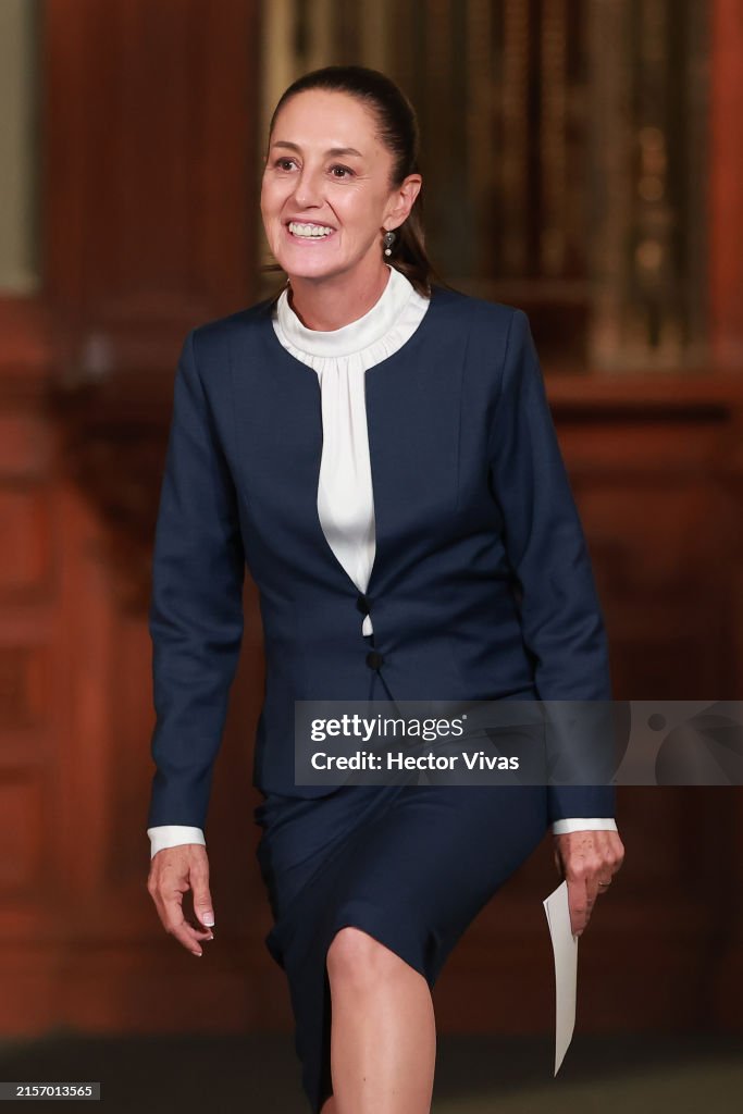President-Elect Claudia Sheinbaum Holds Press Conference After Meeting With President Lopez Obrador