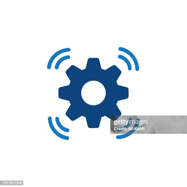 cogwheel icon. solid icon that can be applied anywhere, simple, pixel perfect and modern style - regulatory update stock illustrations