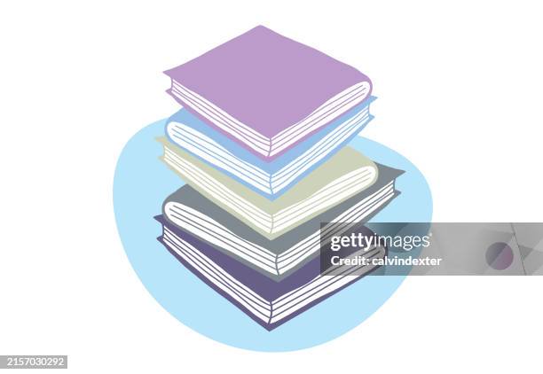 books doodle drawings - data collection icon stock illustrations