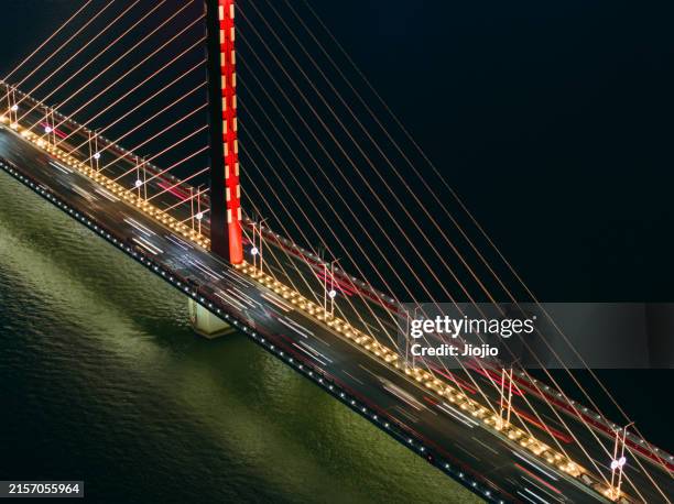 bridge at night - bridge architecture up close night stock pictures, royalty-free photos & images