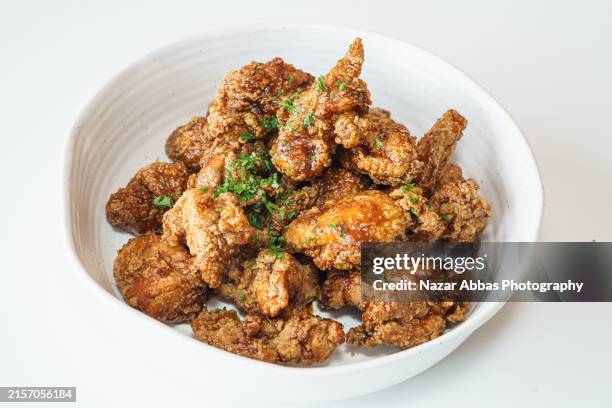 fried chicken with sweet soy. - pollo frito fotografías e imágenes de stock