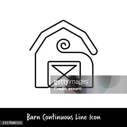Barn Continuous Line Icon Barn Continuous Line Icon