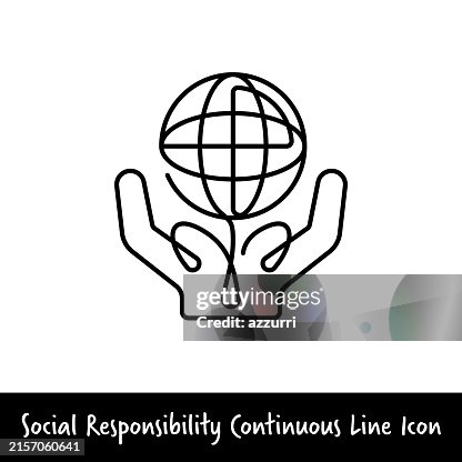 Social Responsibility Continuous Vector Line Icon Social Responsibility Continuous Vector Line Icon