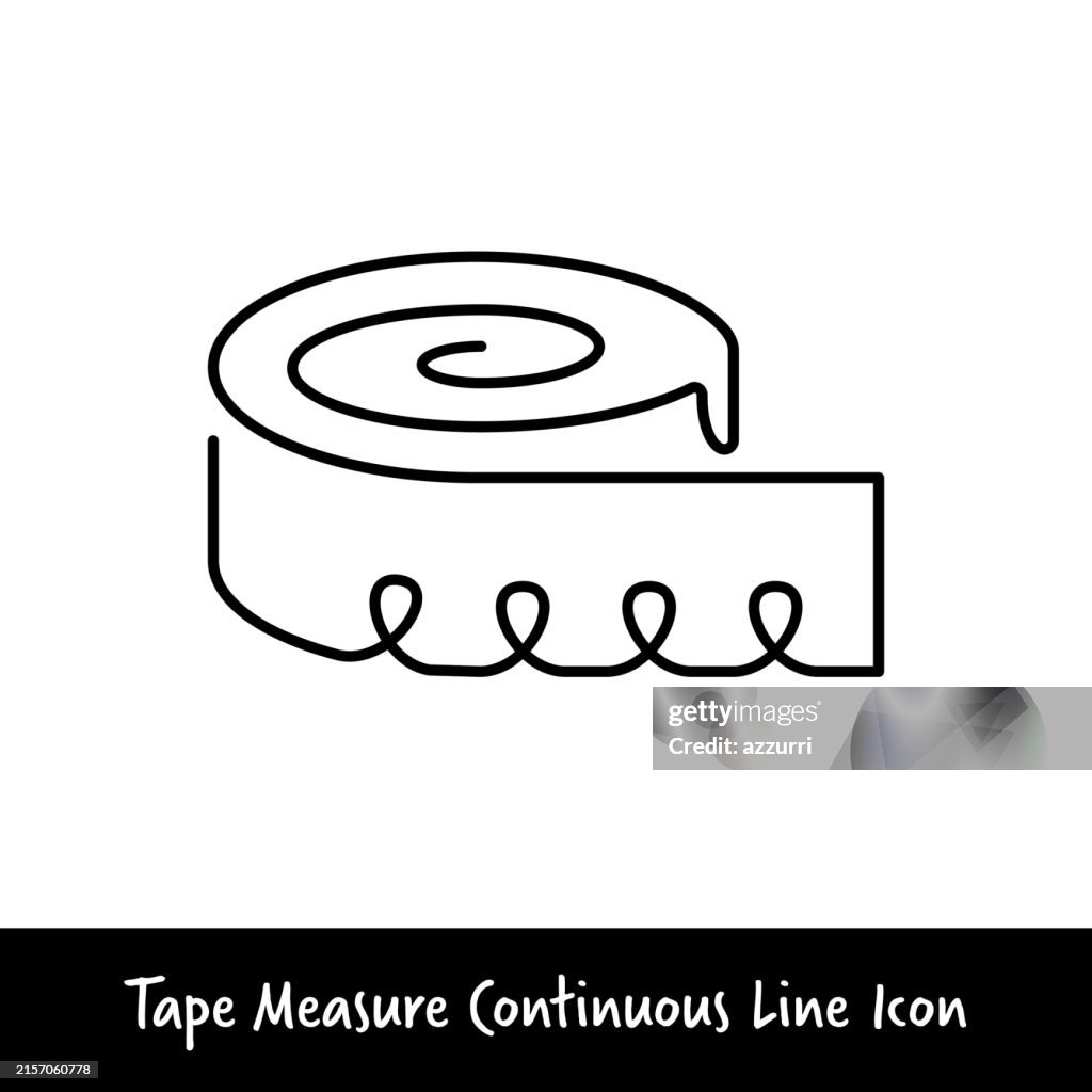 Tape Measure Continuous Line Icon