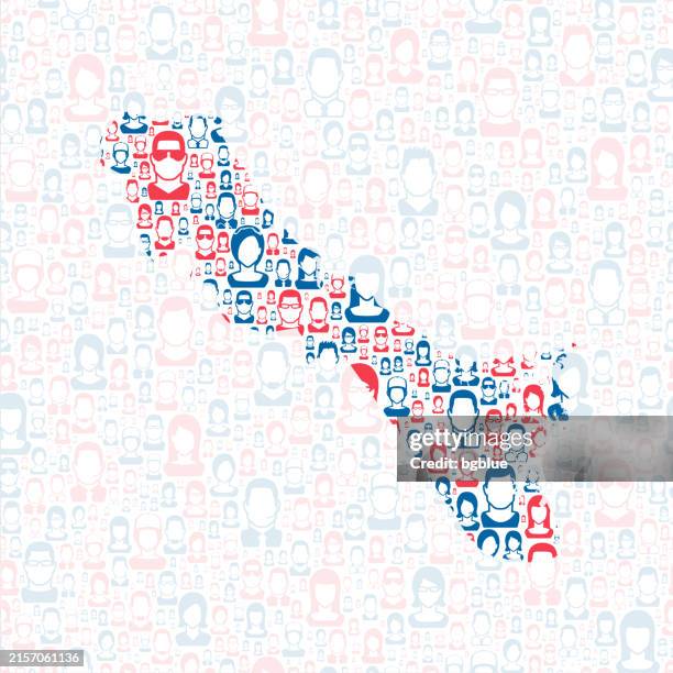 york county, virginia. map with blue and red people - yorktown virginia stock illustrations