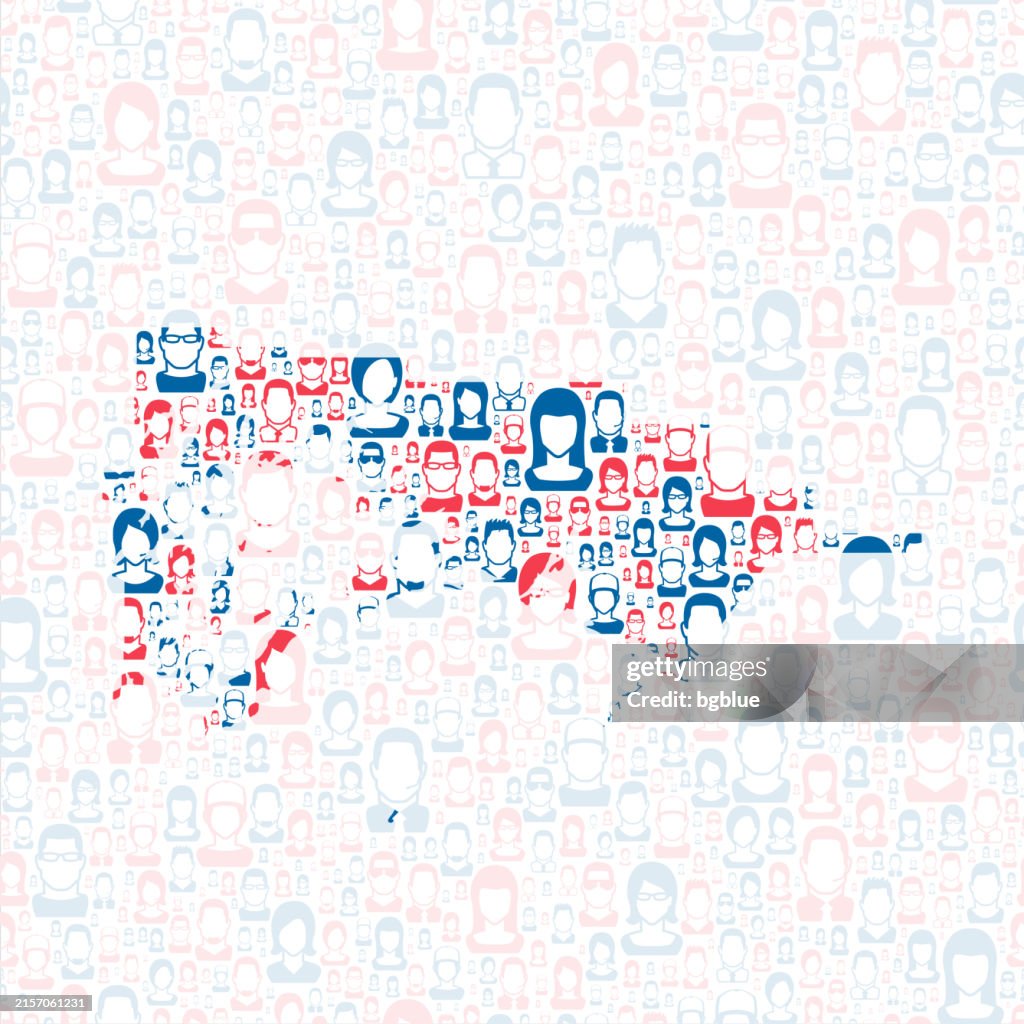 Chugach, Alaska. Map with blue and red People