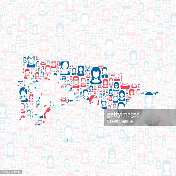chugach, alaska. map with blue and red people - prince william sound stock illustrations