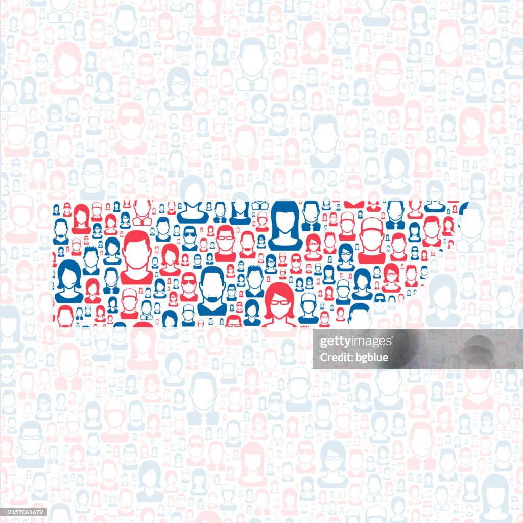 Kane County, Utah. Map with blue and red People