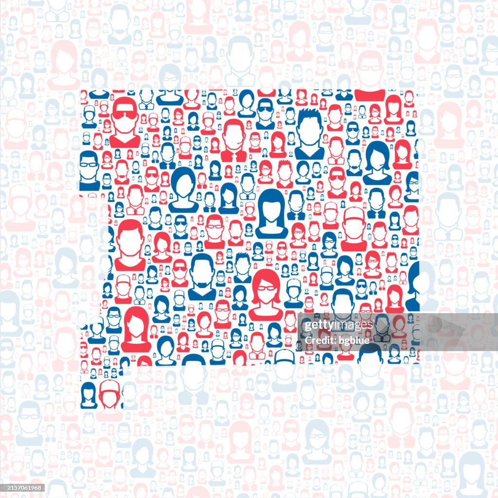 St. Joseph County, Indiana. Map with blue and red People