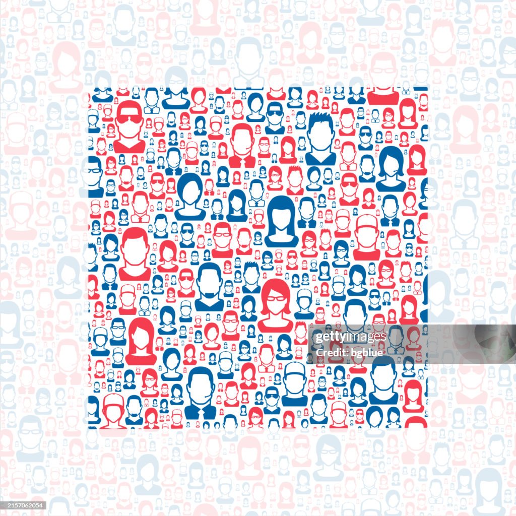 Cherokee County, Iowa. Map with blue and red People