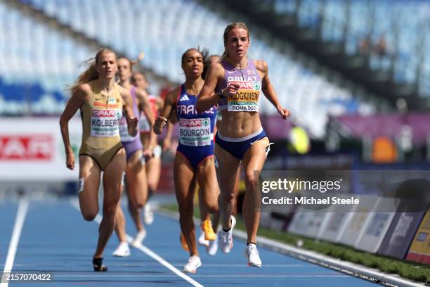 Keely Hodgkinson of Team Great Britain competes in the Women's 800m Semi Final on day five of the 26th European Athletics Championships - Rome 2024...