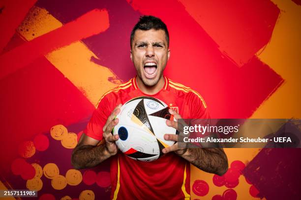 Rodri of Spain poses for a portrait during the Spain Portrait session ahead of the UEFA EURO 2024 Germany on June 10, 2024 in Donaueschingen, Germany.