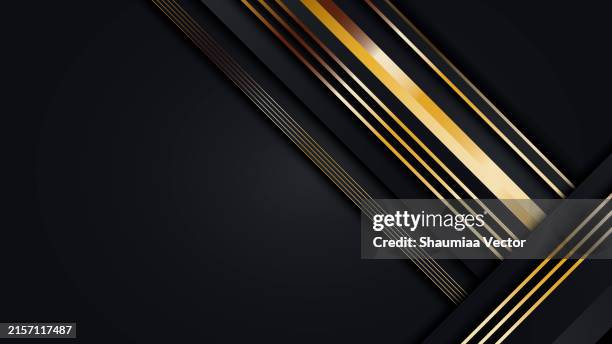 3d luxury black and gold abstract geometric background with gold gradient diagonal line - nomination stock illustrations