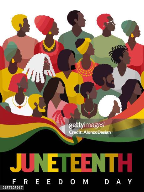 juneteenth freedom day celebration. honoring african american history and heritage. - africa freedom day stock illustrations
