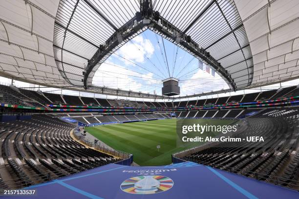 General view inside the stadium ahead of the UEFA EURO 2024 Germany at Frankfurt Arena on June 11, 2024 in Frankfurt am Main, Germany.