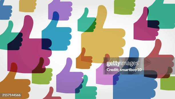 thumbs up - like symbol - social media icon collage stock illustrations