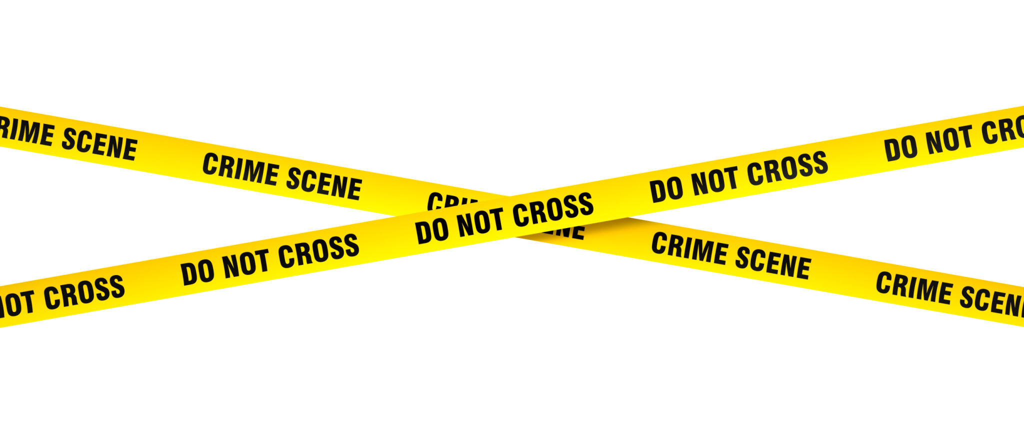 Crime scene tape on transparent background Crime scene tape on transparent background
